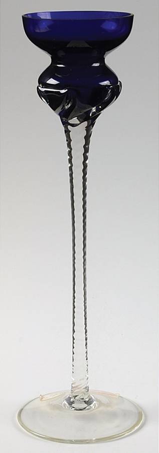 Art Glass 10" Single Light Candlestick by Crystal Clear Industries-1