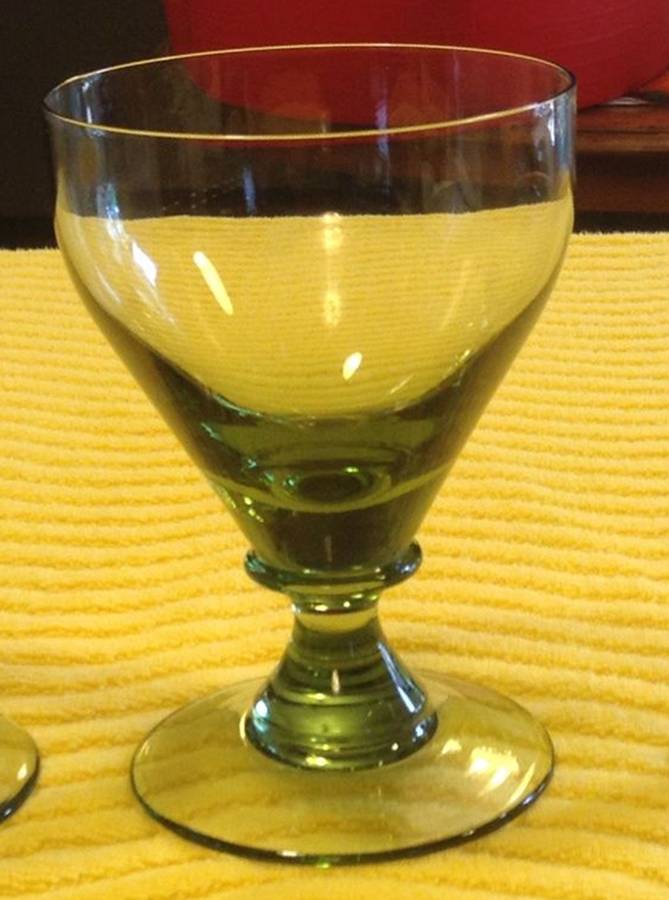 Lisa Green (Green and Gray) Water Goblet by Corcoran-1