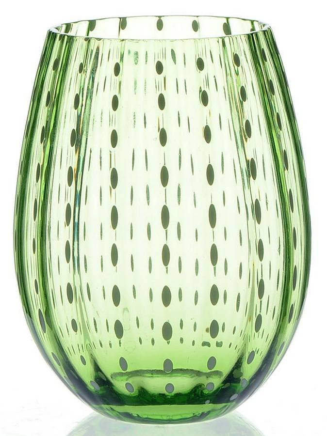 White Rain Green Stemless Wine by Circleware Crystal-1