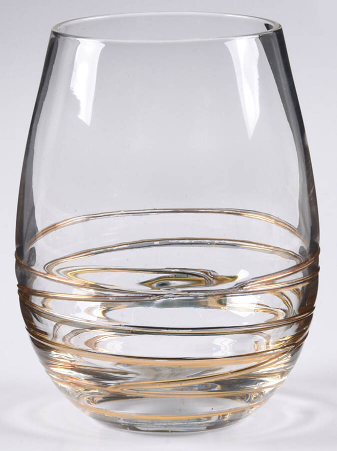 Gold Swirl Stemless Wine by Circleware Crystal-1