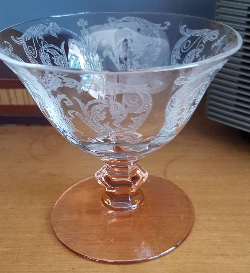 Balda Pink, Stem #1434 Champagne/Tall Sherbet by Central Glass Works-1