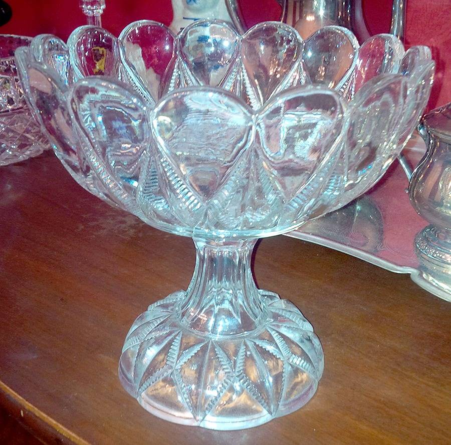 Twentieth Century Clear Footed Compote by Co-Operative Flint-1