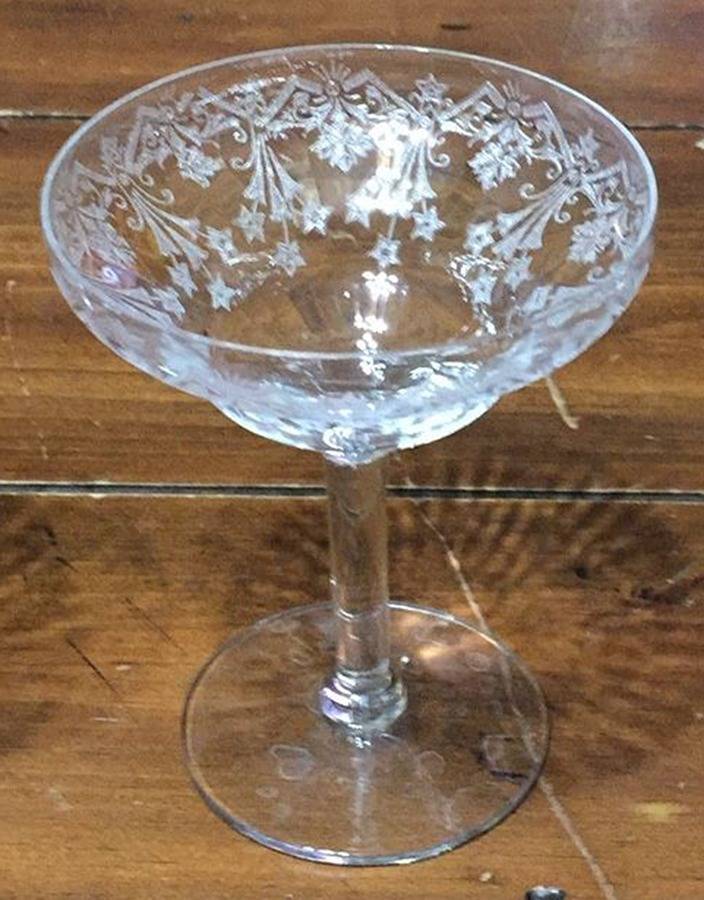 Greek (Rippled Bowl Shape) Champagne/Tall Sherbet by Central Glass Works-1