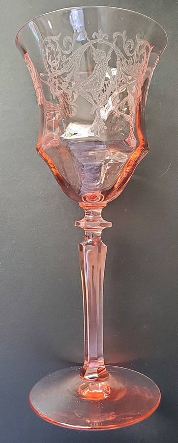 Morgan Red (Stem 1440) Water Goblet by Central Glass Works-1
