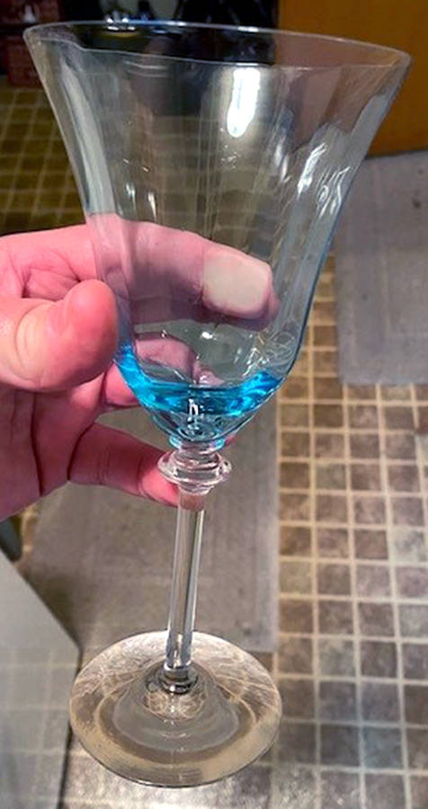 22 Blue Bowl Water Goblet by Central Glass Works-1