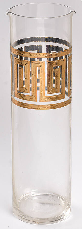 Greek Key (Gold & Black) Martini Pitcher No Stirrer by Culver-1