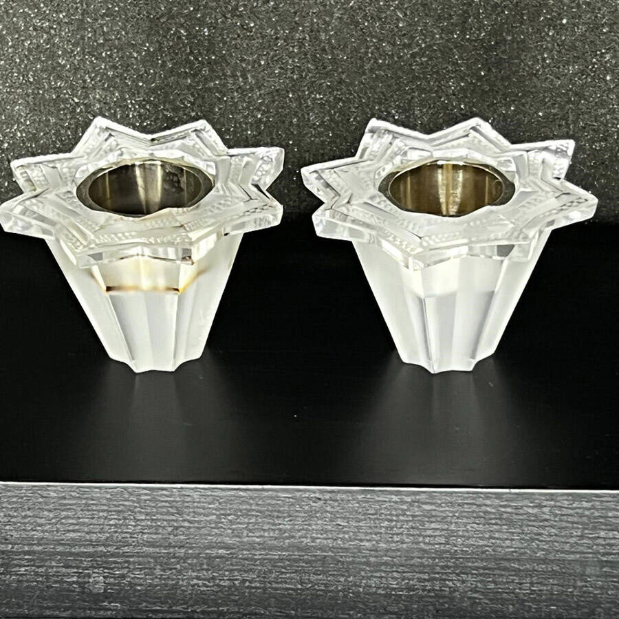 Orion (Set of 2) 2" Single Light Candlestick by Lalique-1