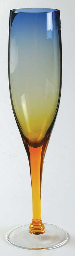 Aurora Amber and Blue Fluted Champagne by Denby-1