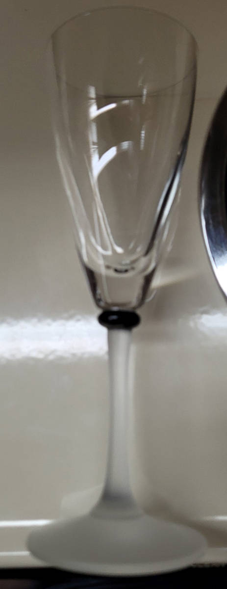 DHC1B Black (Black Ring, Frosted Stem) Fluted Champagne by Daniel Hechter-1