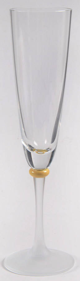 DHC1 Yellow (Yellow Ring, Frosted Stem) Fluted Champagne by Daniel Hechter-1