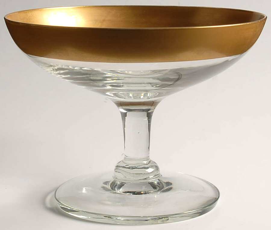 Golden Band Round Compote (Height X Width) by Dorothy Thorpe-1