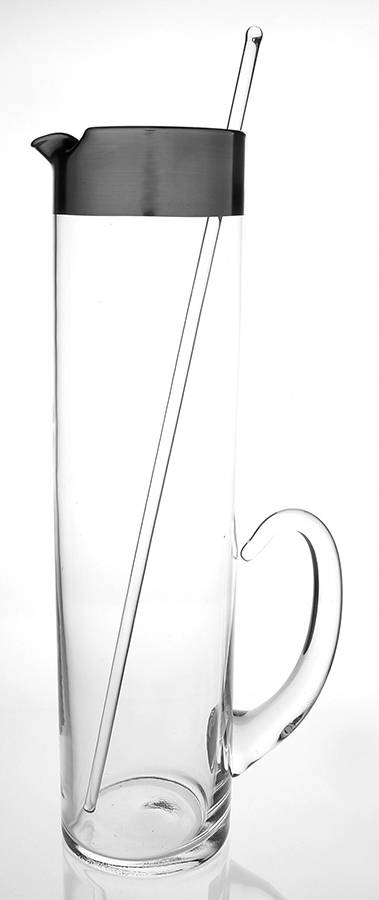 Silver Band Martini Pitcher with Stirrer by Dorothy Thorpe-1
