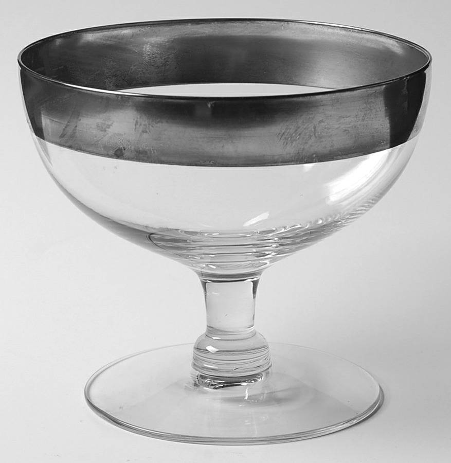 Silver Band 4" Height Open Compote by Dorothy Thorpe-1