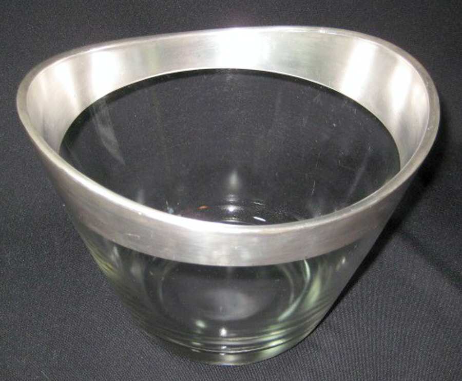 Silver Band Large Fruit Bowl by Dorothy Thorpe-1