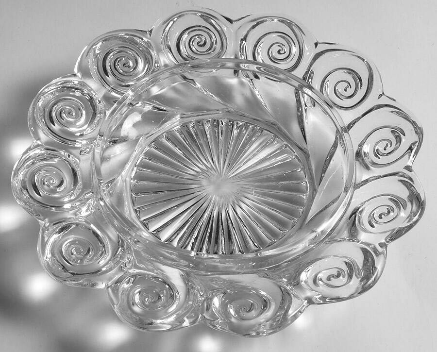 Snail Clear Round Butter Dish No Lid by Duncan & Miller-1