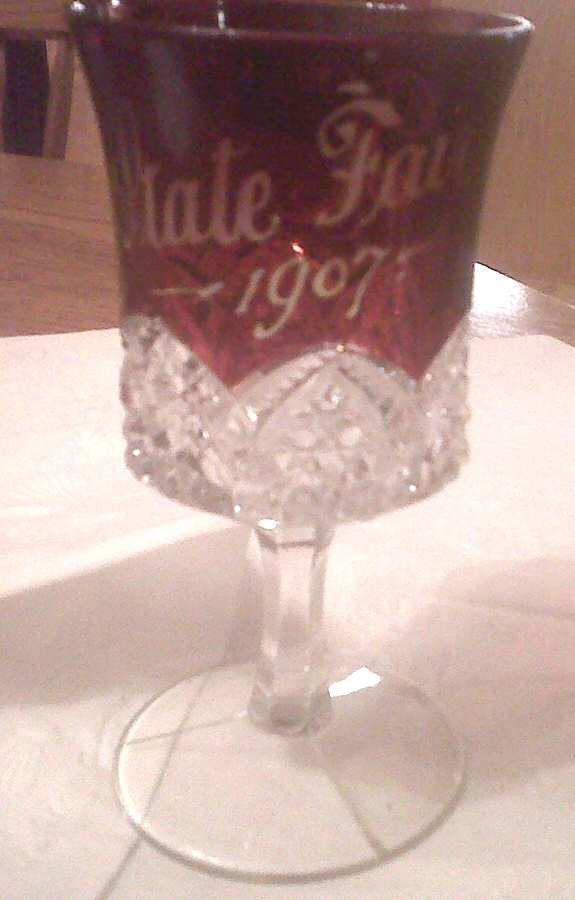Button Arches Ruby Flashed Wine by Duncan & Miller-1