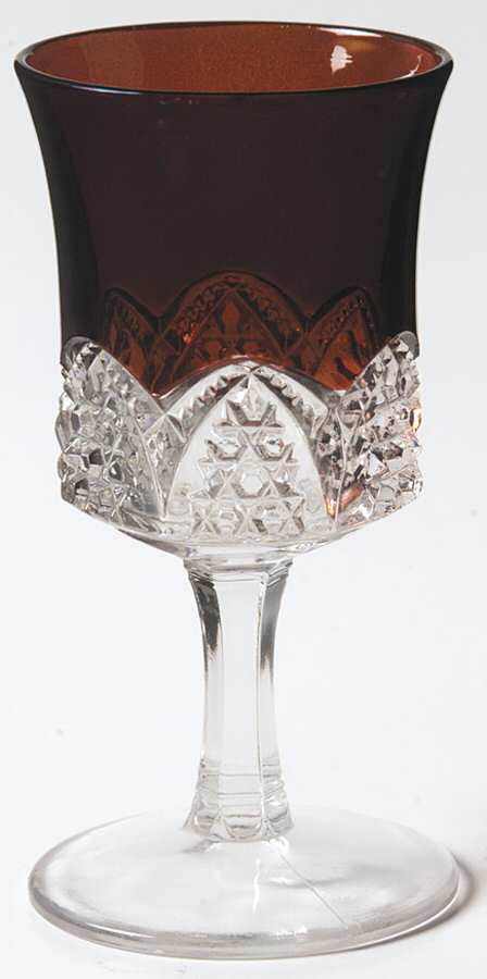 Button Arches Ruby Flashed Wine Glass by Duncan & Miller-1