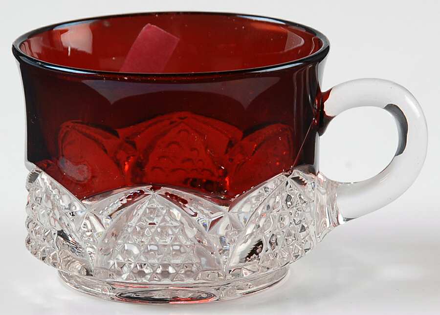 Button Arches Ruby Flashed Punch Cup by Duncan & Miller-1