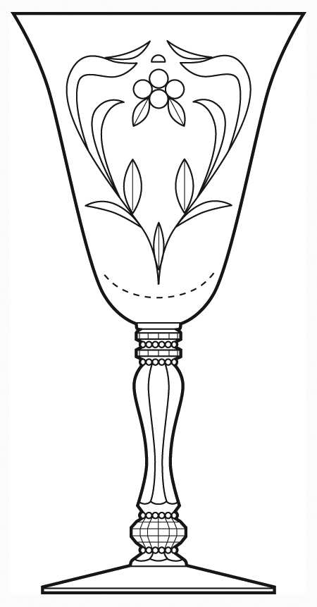 Burgundy (Cut) Water Goblet by Duncan & Miller-1