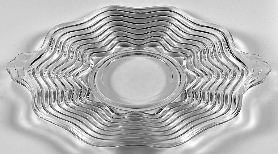 Caribbean Clear Cheese & Cracker Plate by Duncan & Miller-1