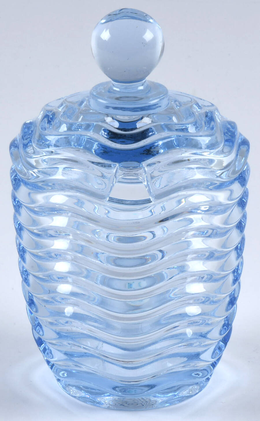 Caribbean Light Blue Mustard & Lid by Duncan & Miller-1
