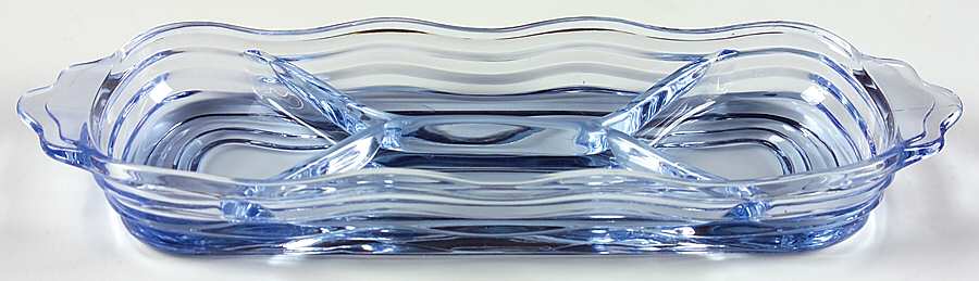 Caribbean Light Blue 9" Oblong 4 Part Rtelish by Duncan & Miller-1