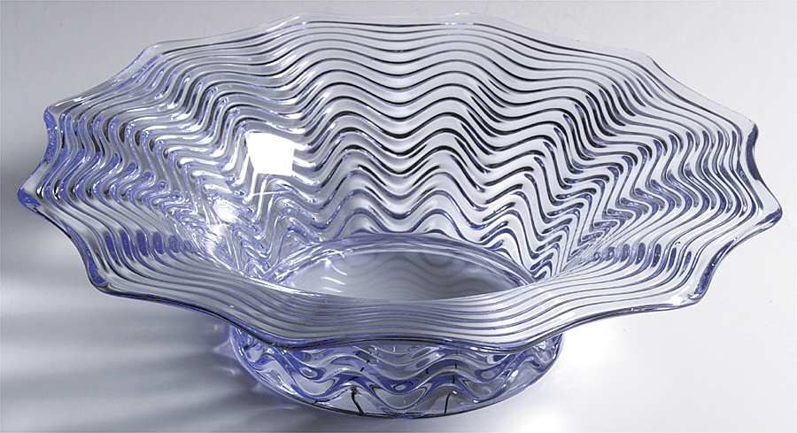 Caribbean Light Blue 12" Flared Bowl by Duncan & Miller-1