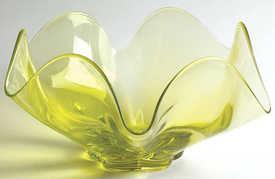 Chartreuse Crimped Bowl by Duncan & Miller-1