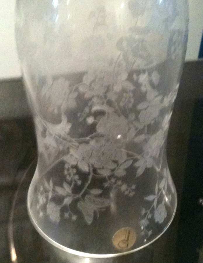 Charmaine Rose Globe for Hurricane Lamp w/Prism by Duncan & Miller-1