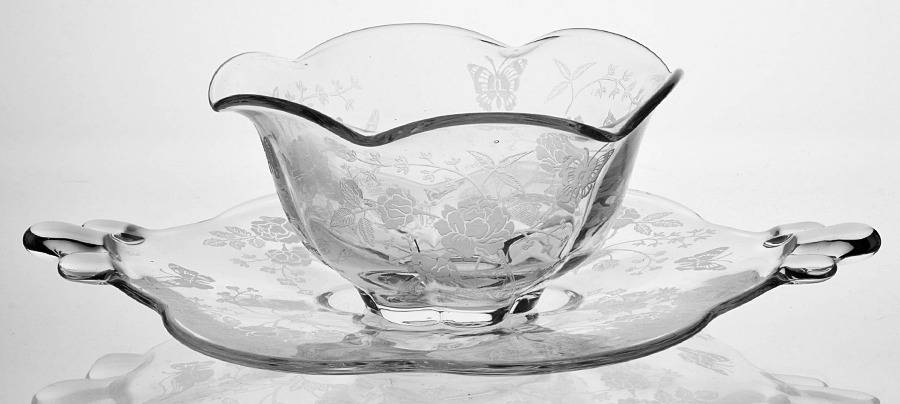 Charmaine Rose Mayonnaise Bowl and Underplate by Duncan & Miller-1