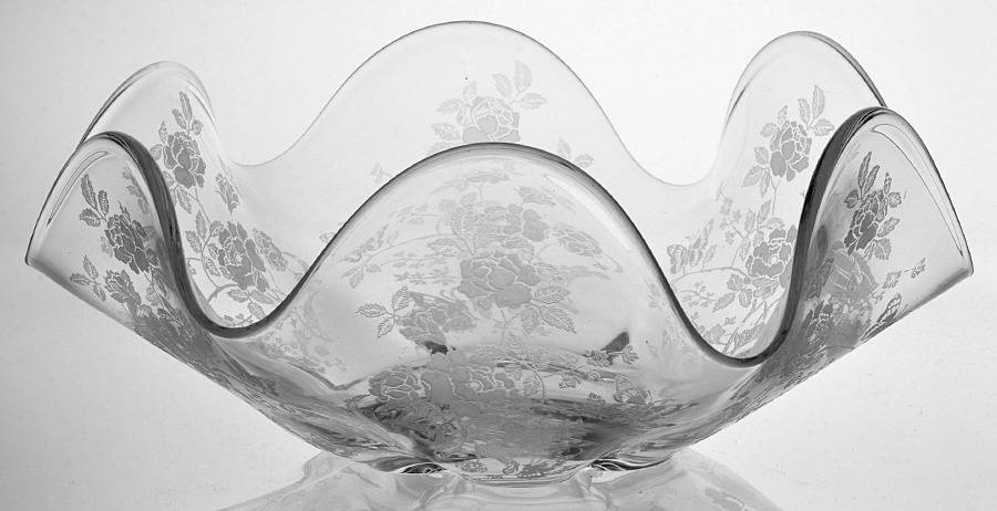 Charmaine Rose 10" Round Crimped Bowl by Duncan & Miller-1