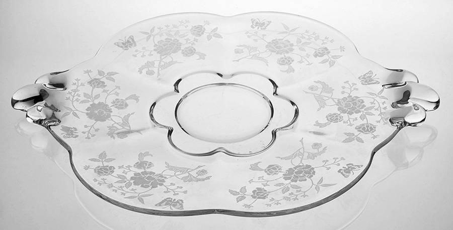Charmaine Rose Handled Cake Plate by Duncan & Miller-1