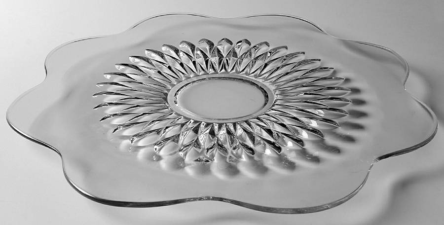 Diamond (Stem 5375, Blown) 13" Sandwich Plate by Duncan & Miller-1