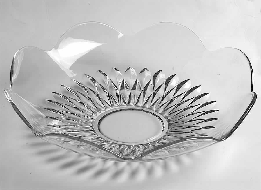 Diamond (Stem 5375, Blown) 11" Shallow Salad Bowl by Duncan & Miller-1