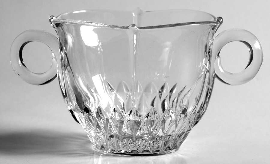 Diamond (Stem 5375, Blown) Individual Open Sugar by Duncan & Miller-1