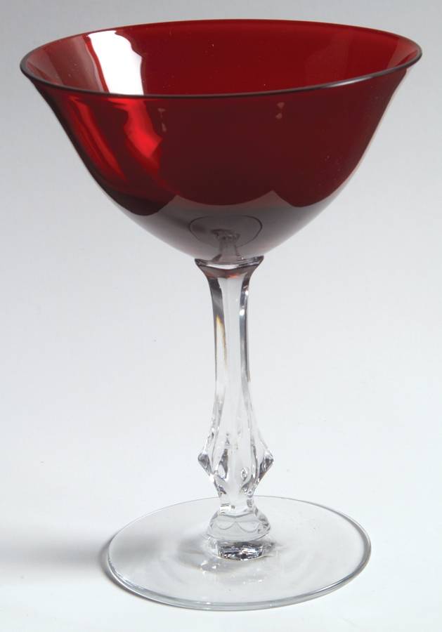 Diamond Ruby Champagne/Tall Sherbet by Duncan & Miller-1