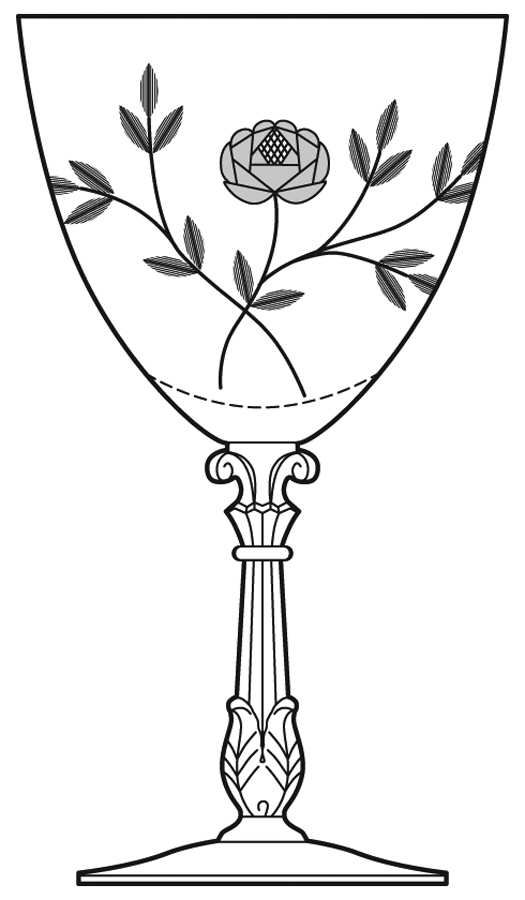 Duncan Rose (Cut) Water Goblet by Duncan & Miller-1