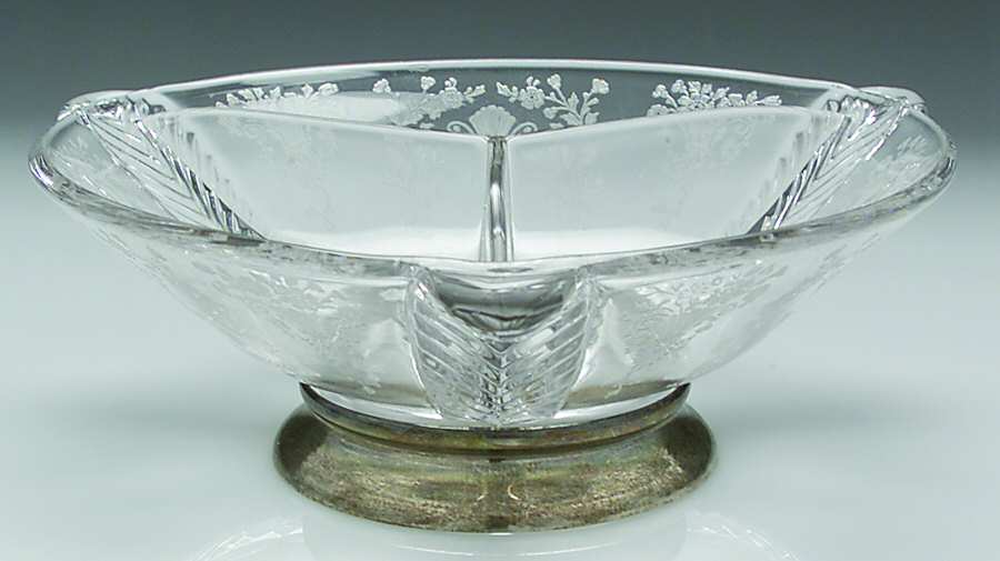 First Love 8" Round 3 Part Relish with Sterling Base by Duncan & Miller-1