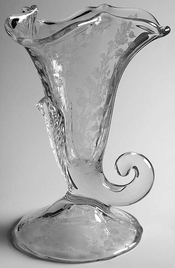 First Love Crimped Cornucopia Vase by Duncan & Miller-1