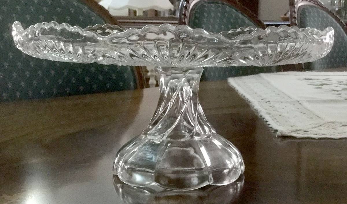 Grated Diamond & Sunburst Round Cake Stand by Duncan & Miller-1