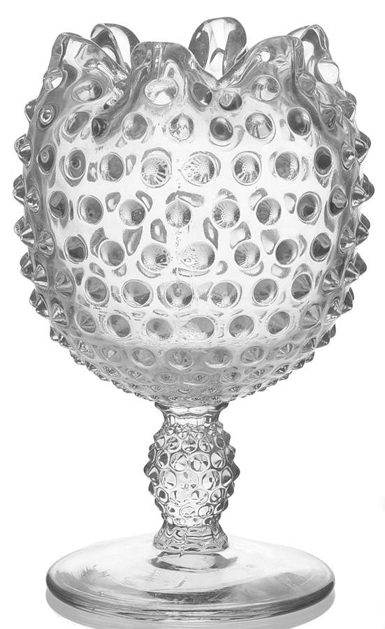 Hobnail Clear (Pressed) Violet Vase by Duncan & Miller-1