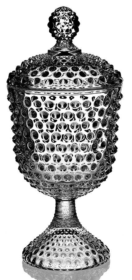 Hobnail Clear (Pressed) Candy Jar & Lid by Duncan & Miller-1