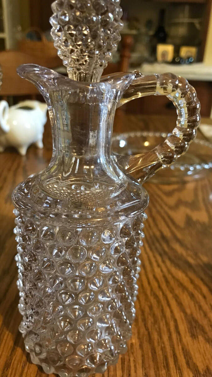 Hobnail Clear (Pressed) Cruet & Stopper by Duncan & Miller-1