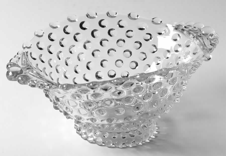 Hobnail Clear (Pressed) Olive Dish by Duncan & Miller-1