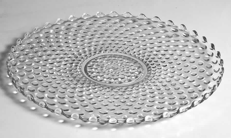 Hobnail Clear (Pressed) Small Rolled Edge Torte Plate by Duncan & Miller-1