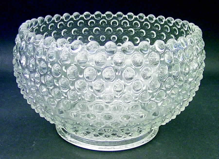 Hobnail Clear (Pressed) Punch Bowl by Duncan & Miller-1