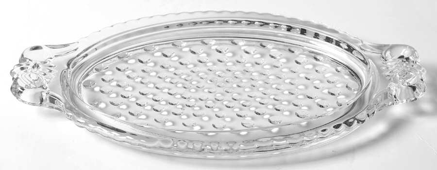 Hobnail Clear (Pressed) Creamer/Sugar, Tray Only by Duncan & Miller-1