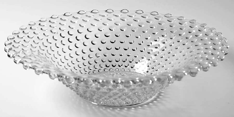 Hobnail Clear (Pressed) 11" Round Flared Bowl by Duncan & Miller-1
