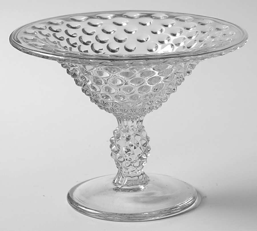 Hobnail Clear (Pressed) Round Compote (Height X Width) by Duncan & Miller-1