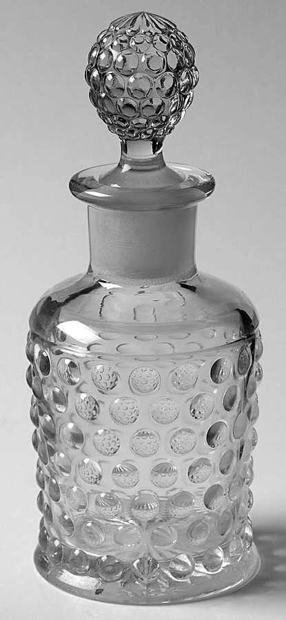 Hobnail Clear (Pressed) Cologne Bottle & Stopper by Duncan & Miller-1